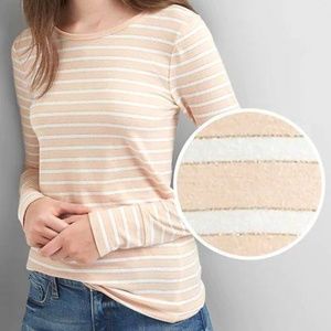 GAP Metallic Stripe Long Sleeve Tee - Pink Stripe